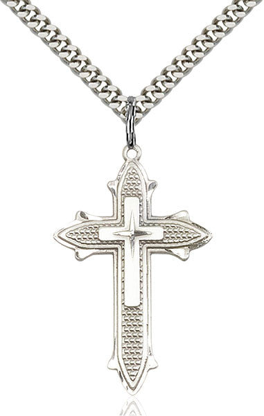 Sterling Silver Cross on Cross Pendant