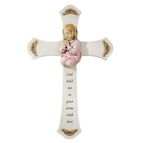 Praying Girl Cross 8.25"