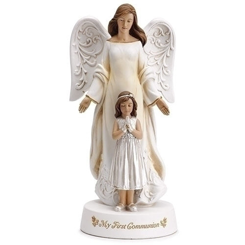 First Communion Angel with Praying Girl Figure