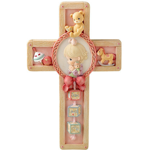 Jesus Loves Me, Resin Cross, Girl