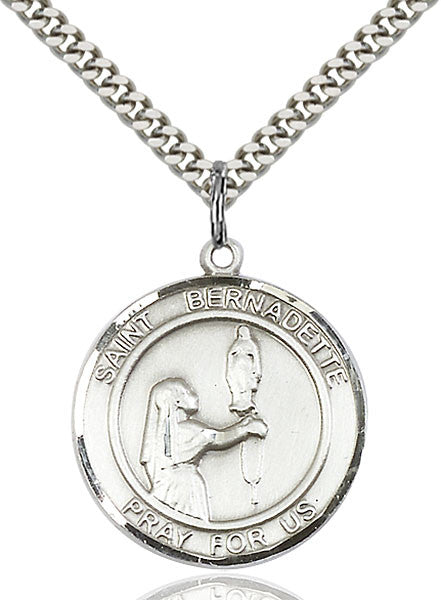 Sterling Silver St. Bernadette Pendant