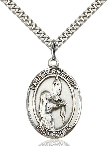 Sterling Silver St. Bernadette Pendant