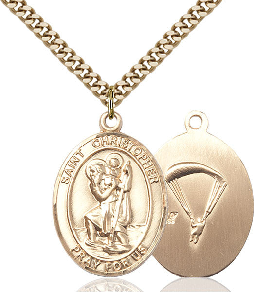 Gold Filled St. Christopher / Paratrooper Pendant