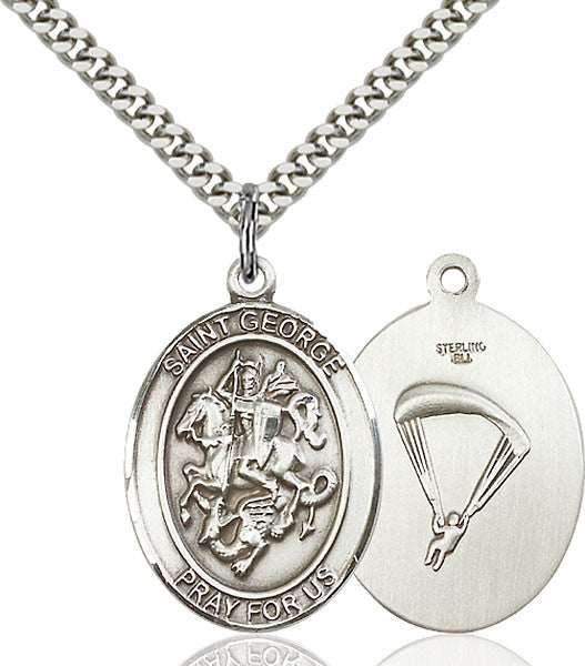 Sterling Silver St. George/Paratrooper Pendant