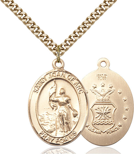Gold Filled St. Joan Of Arc / Air Force Pendant