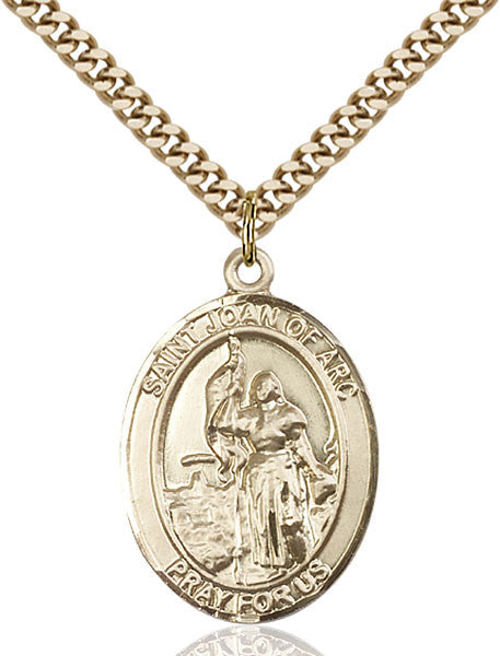 Gold Filled St. Joan Of Arc / Army Pendant