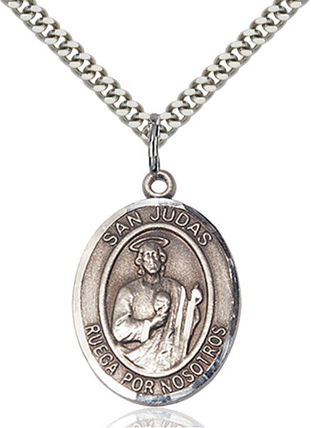 Sterling Silver San Judas Pendant - Main Image