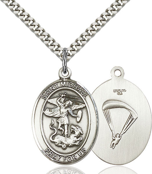 Sterling Silver St. Michael / Paratrooper Pendant