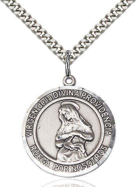 Sterling Silver Virgen Divina Providencia Pendant