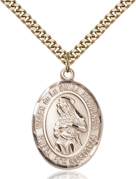 Gold Filled Virgen de la Divina Pendant