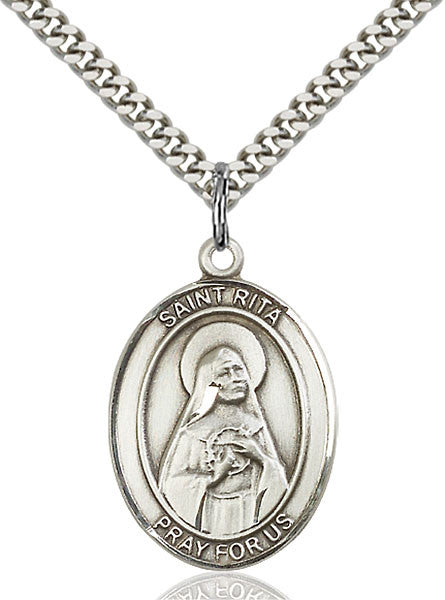 Sterling Silver St. Rita of Cascia Pendant