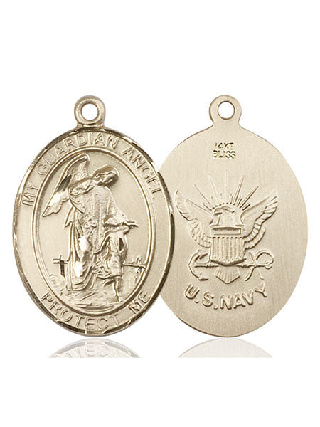 14kt Gold Guardian Angel Medal