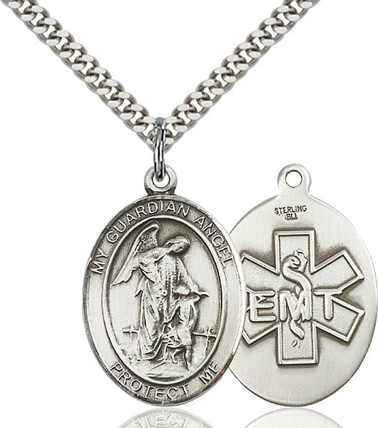 Sterling Silver Guardian Angel / Emt Pendant