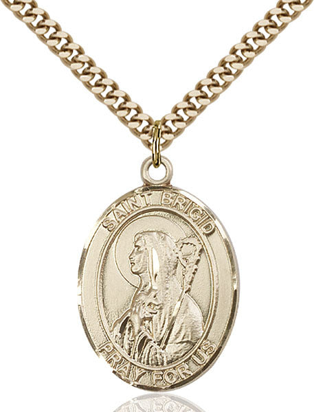 Gold Filled St. Brigid of Ireland Pendant