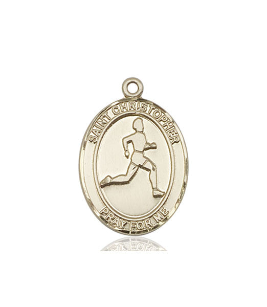 14kt Gold St. Christopher/Track & Field Medal