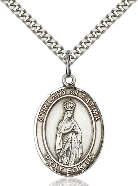 Sterling Silver O/L of Fatima Pendant