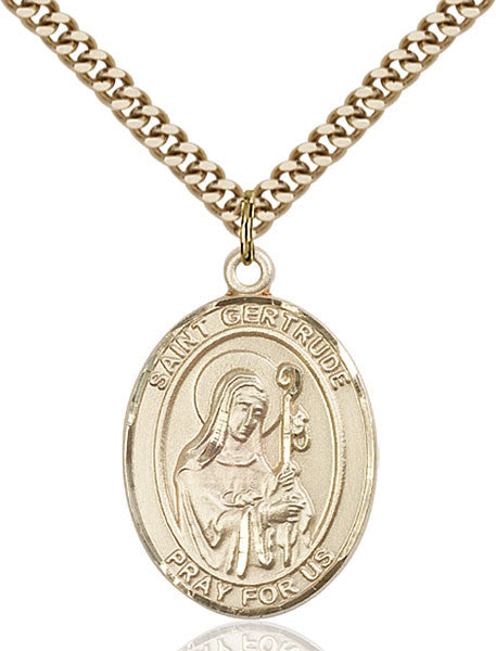 Gold Filled St. Gertrude of Nivelles Pendant
