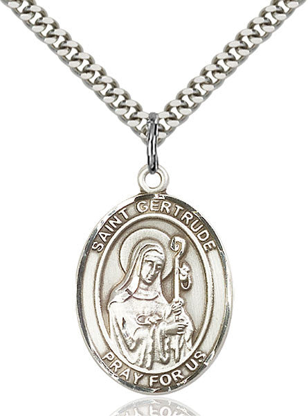 Sterling Silver St. Gertrude of Nivelles Pendant