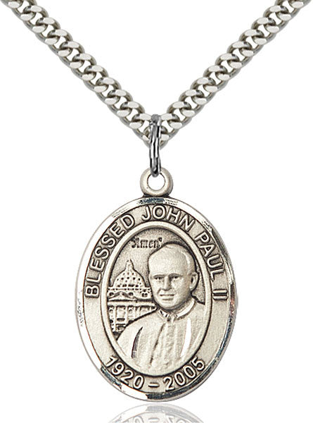 Sterling Silver Pope John Paul II Pendant