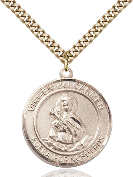 Gold Filled Virgen del Carmen Pendant