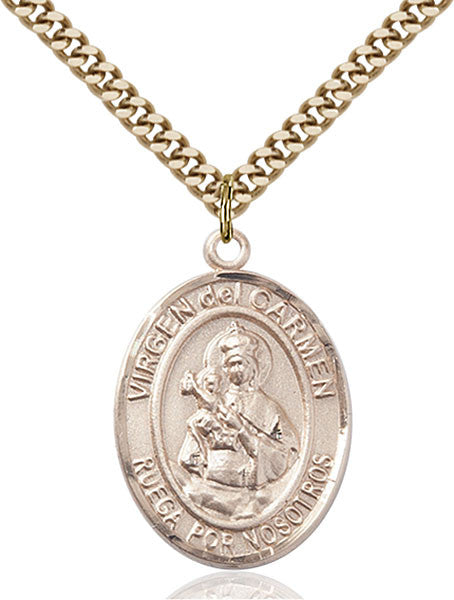 Gold Filled Virgen del Carmen Pendant