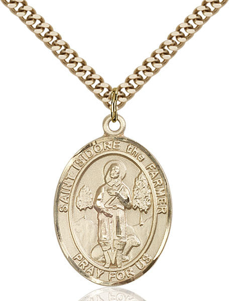 Gold Filled St. Isidore the Farmer Pendant