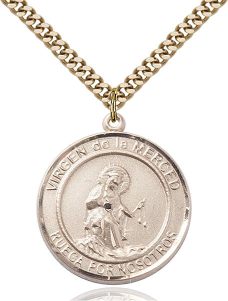 Gold Filled Virgen de la Merce Pendant