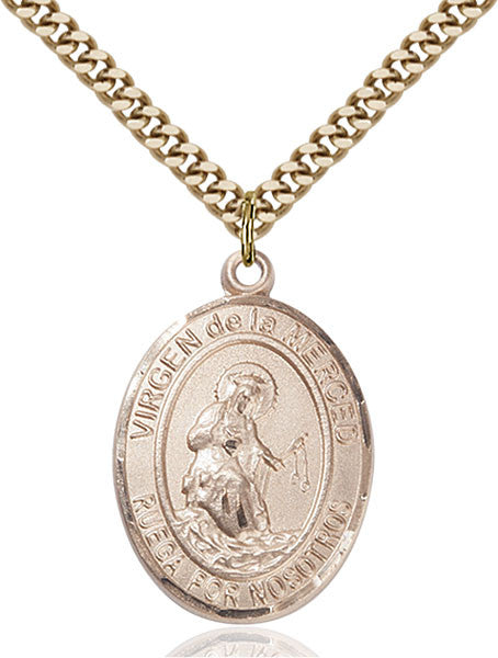 Gold Filled Virgen de la Merced Pendant