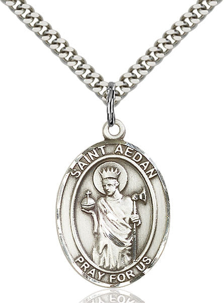 Sterling Silver St. Aedan of Ferns Pendant