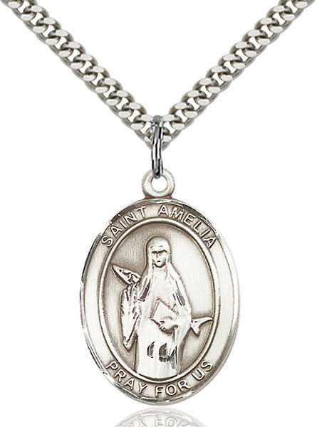 Sterling Silver St. Amelia Pendant