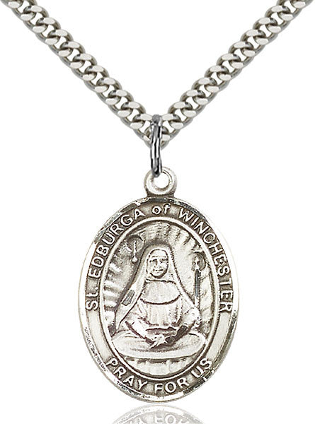 Sterling Silver St. Edburga of Winchester Pendant