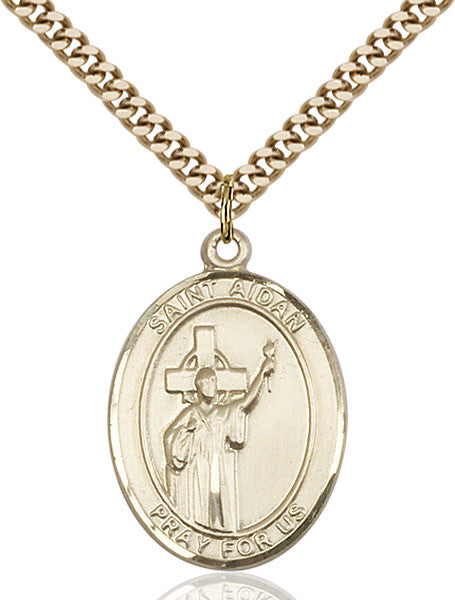 Gold Filled St. Aidan Of Lindesfarne Pendant
