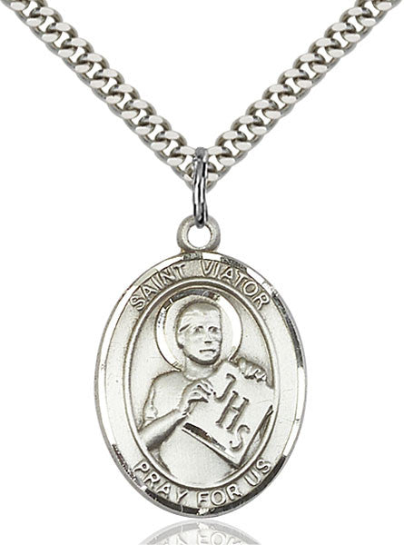 Sterling Silver St. Viator of Bergamo Pendant