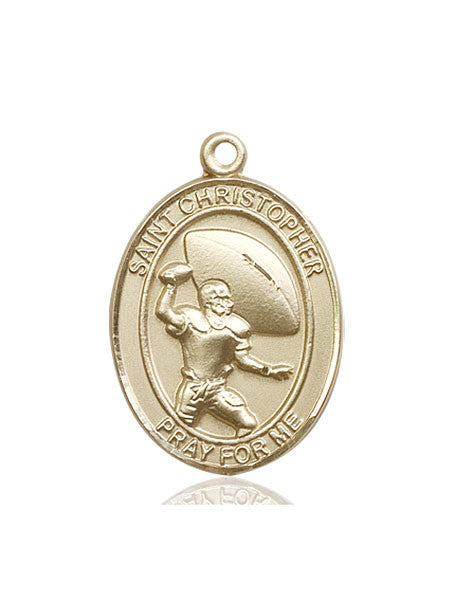 14kt Gold St. Christpher / Football Medal