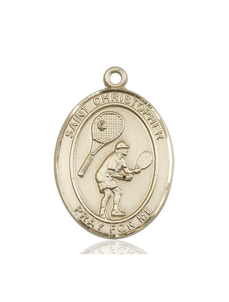 14kt Gold St. Christopher/Tennis Medal