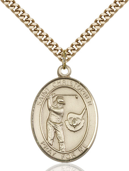 Gold Filled St. Christopher/Golf Pendant