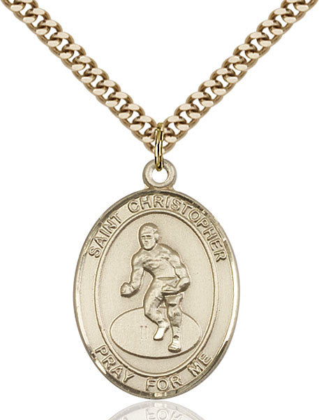 Gold Filled St. Christopher/Wrestling Pendant