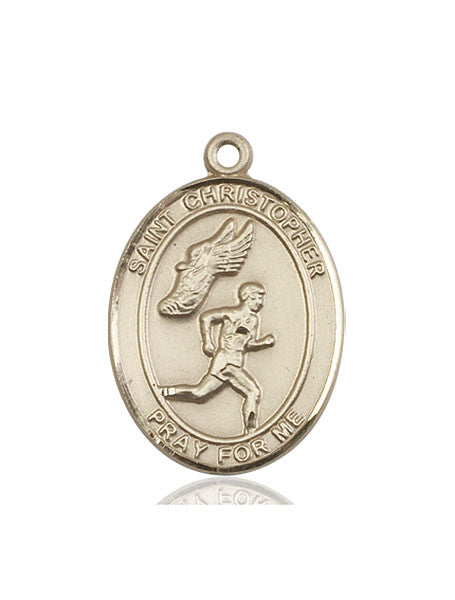 14kt Gold St. Christopher/Track&Field Medal
