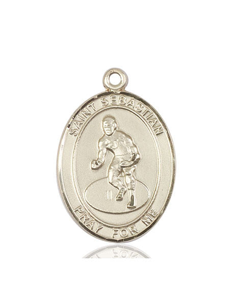 14kt Gold St. Sebastian / Wrestling Medal