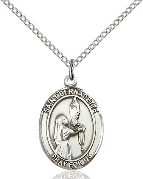 Sterling Silver St. Bernadette Pendant