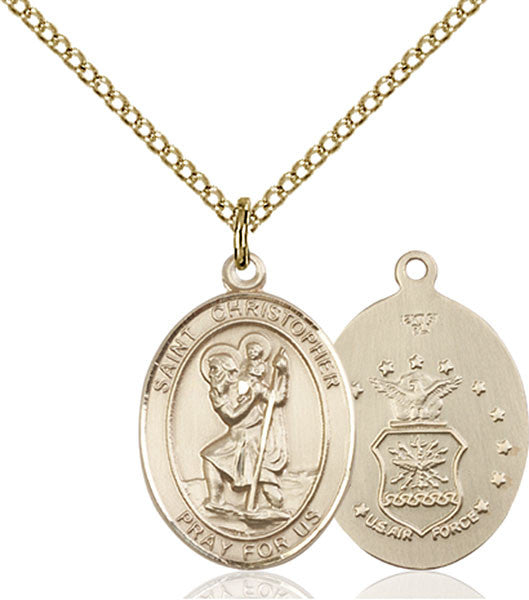 Gold Filled St. Christopher / Air Force Pendant