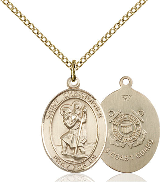 Gold Filled St. Christopher / Coast Guard Pendant