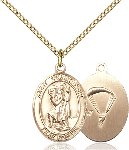 Gold Filled St. Christopher / Paratrooper Pendant
