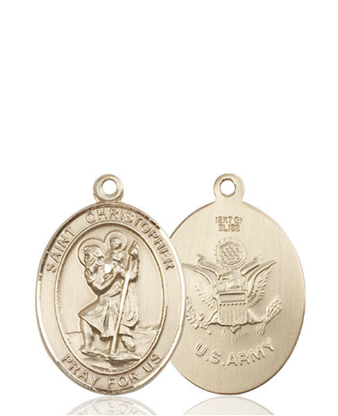 14kt Gold St. Christopher / Army Medal