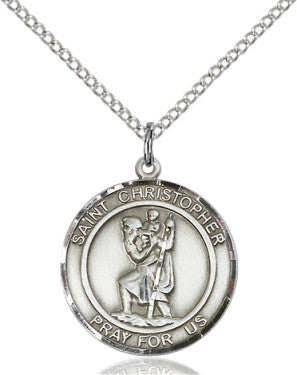 St. Christopher medal Silver-filled round