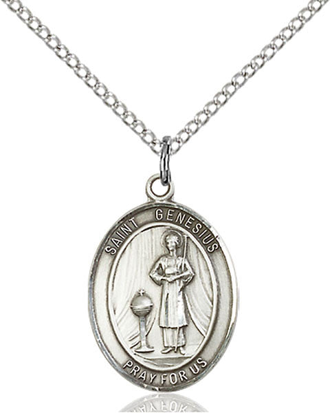 Sterling Silver St. Genesius of Rome Pendant
