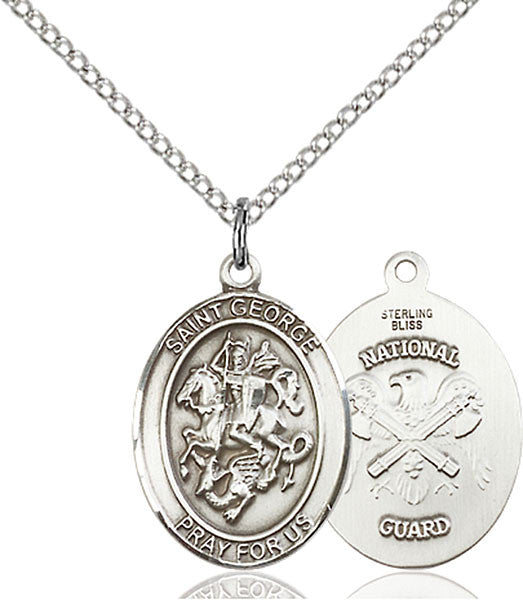 Sterling Silver St. George / Nat'L Guard Pendant