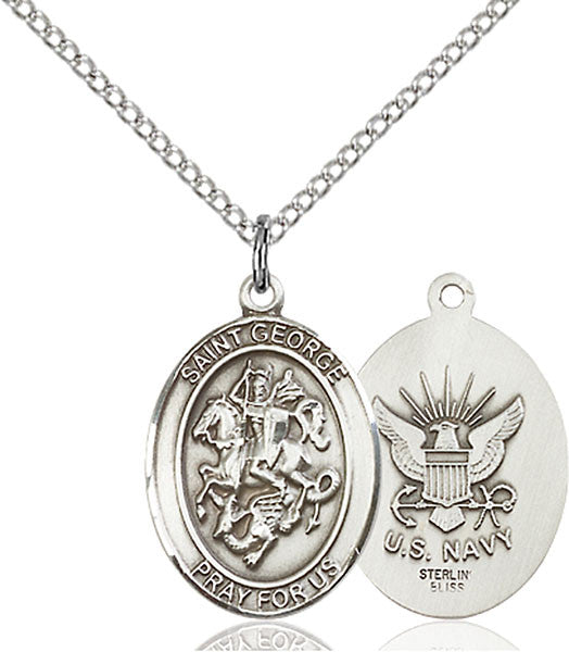 Sterling Silver St. George / Navy Pendant