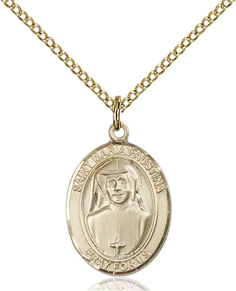Gold Filled St. Maria Faustina Pendant