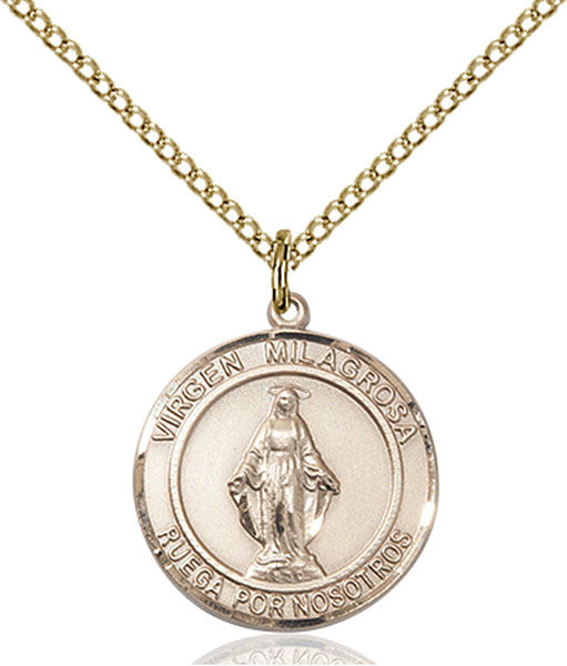 Gold Filled Virgen Milagrosa Pendant